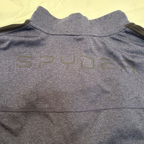 Spyder Active ProW B Men's Blue 1/4 Zip Long Sleeve Logo Fleece Top Size 2XL - Picture 7 of 7